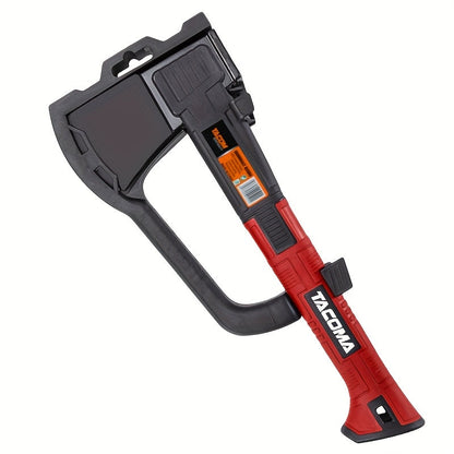 15-Inch Camping Hatchet with 45 Carbon Steel Head, Non-Slip Handle, Blade Cover and Optional Whetstone