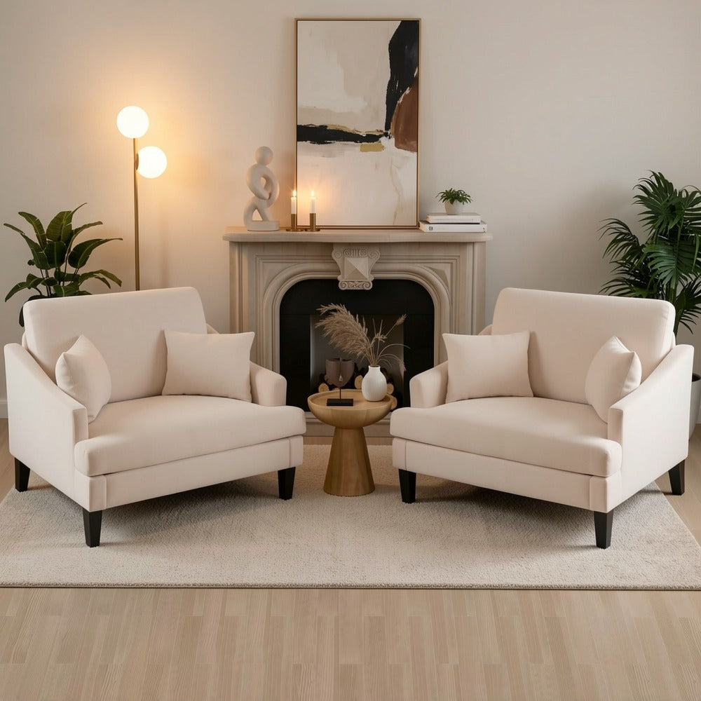 33.5-Inch Oversized Accent Chair with Memory Foam, Bedroom Reading Chair for Living Room detail image - detail view 10