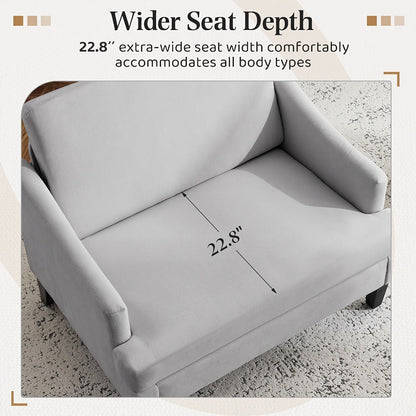 33.5-Inch Oversized Accent Chair with Memory Foam, Bedroom Reading Chair for Living Room detail image - detail view 14