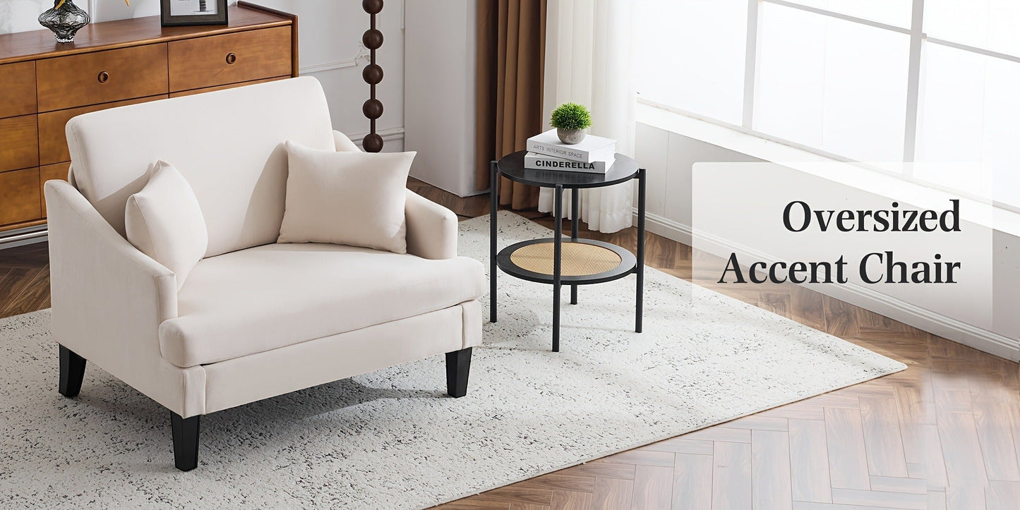 33.5-Inch Oversized Accent Chair with Memory Foam, Bedroom Reading Chair for Living Room detail image - detail view 20