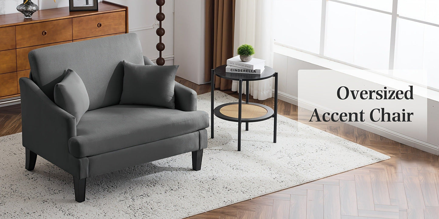 33.5-Inch Oversized Accent Chair with Memory Foam, Bedroom Reading Chair for Living Room detail image - detail view 21