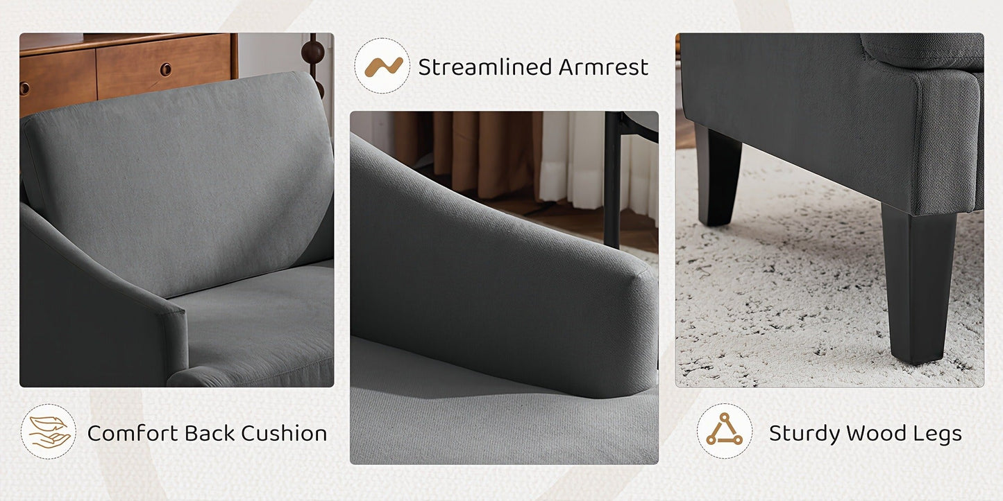 33.5-Inch Oversized Accent Chair with Memory Foam, Bedroom Reading Chair for Living Room detail image - detail view 24