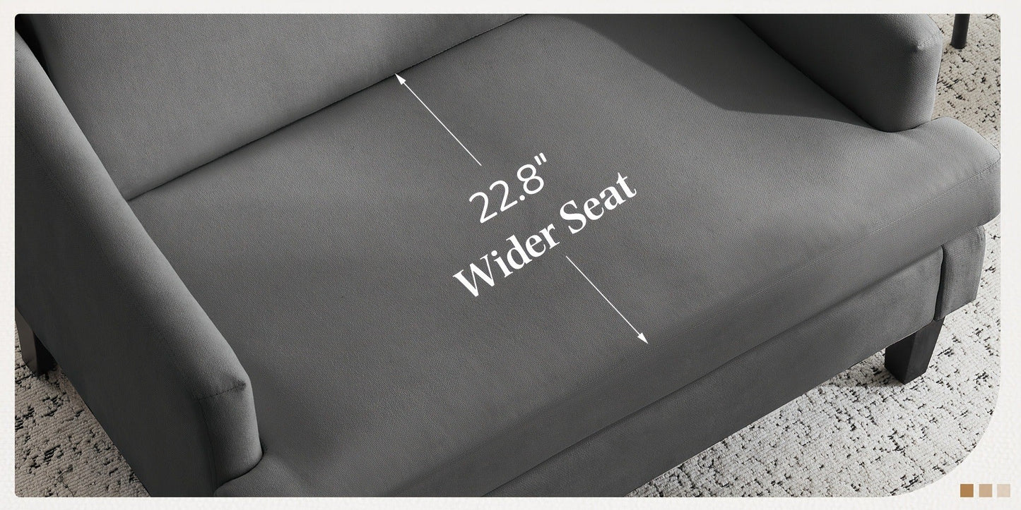 33.5-Inch Oversized Accent Chair with Memory Foam, Bedroom Reading Chair for Living Room detail image - detail view 25
