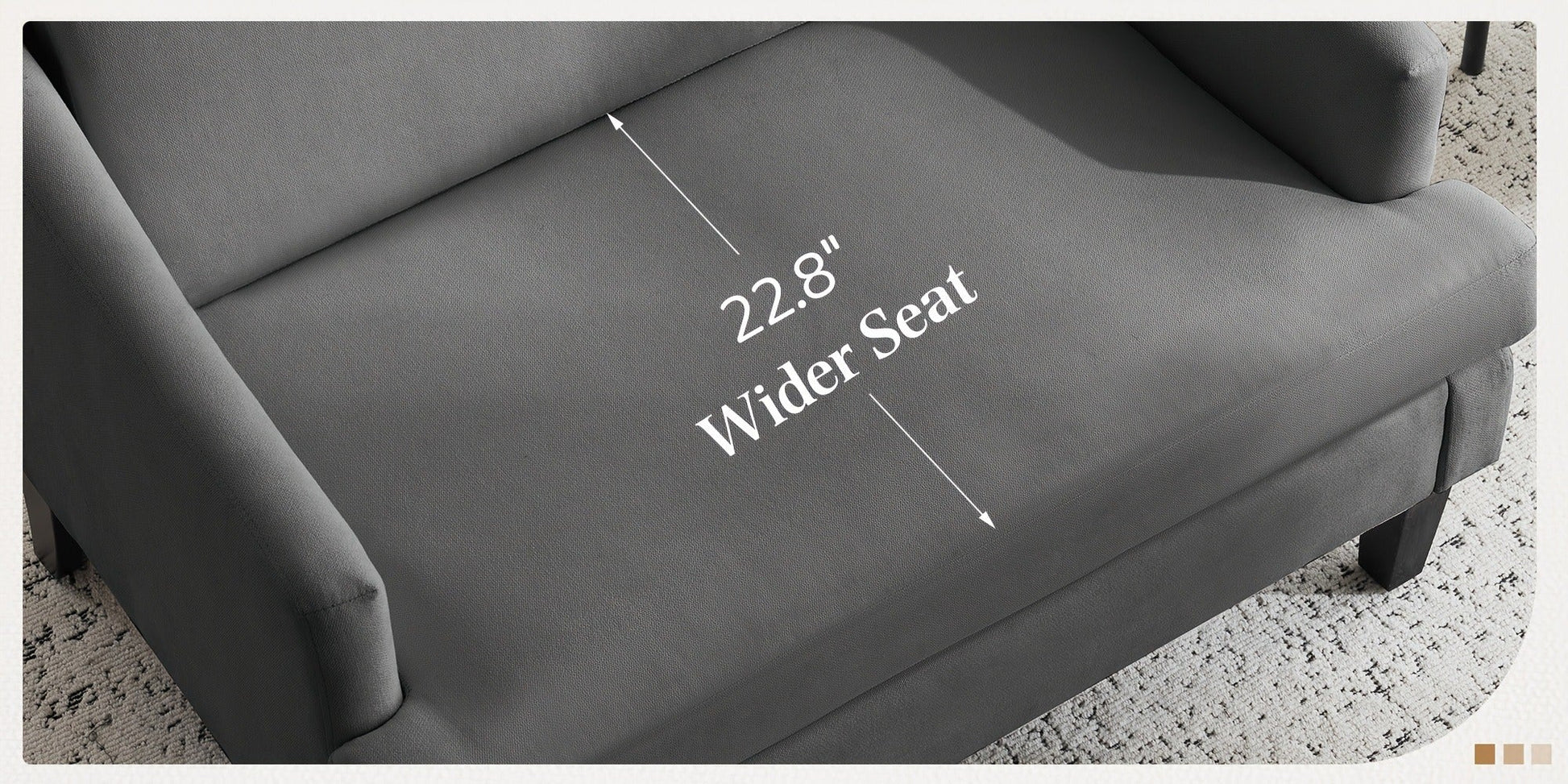 33.5-Inch Oversized Accent Chair with Memory Foam, Bedroom Reading Chair for Living Room detail image - detail view 25
