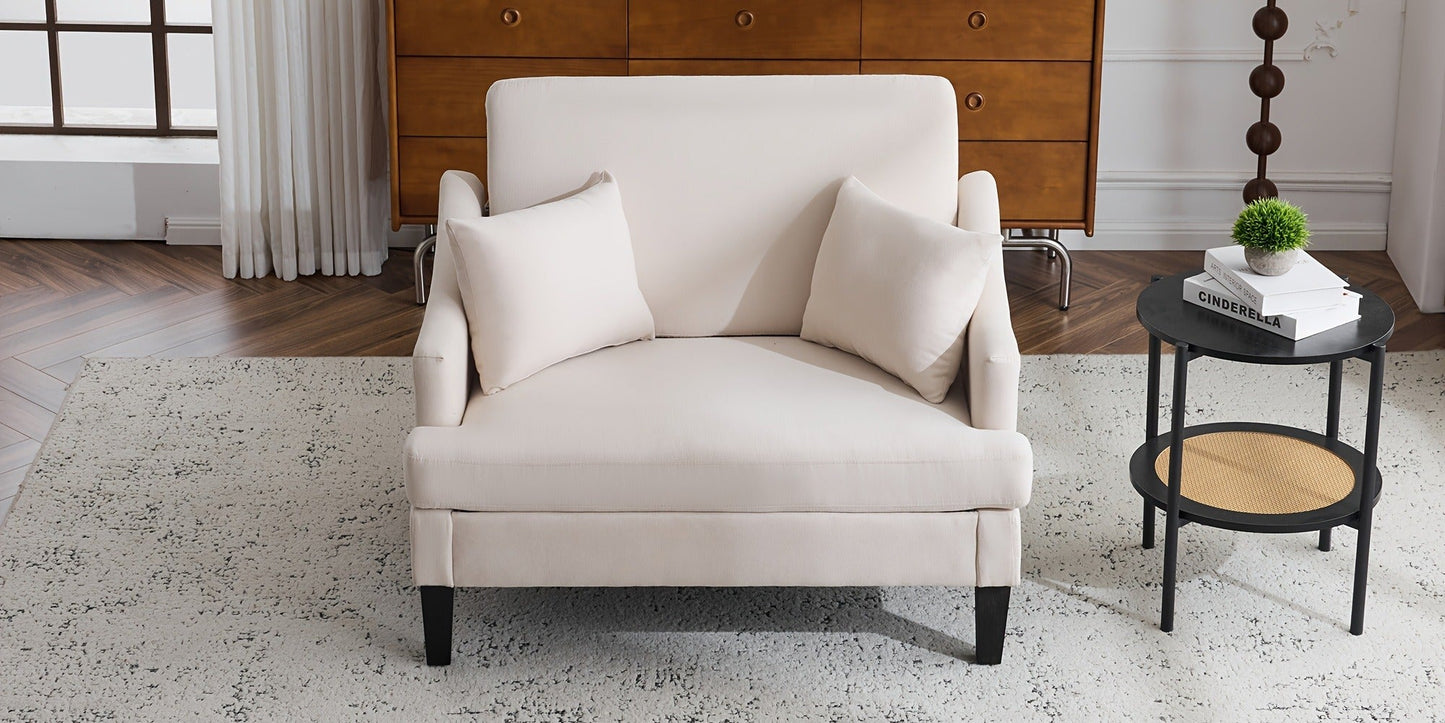 33.5-Inch Oversized Accent Chair with Memory Foam, Bedroom Reading Chair for Living Room detail image - detail view 27