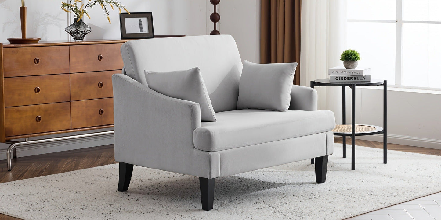 33.5-Inch Oversized Accent Chair with Memory Foam, Bedroom Reading Chair for Living Room detail image - detail view 29