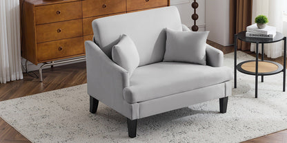 33.5-Inch Oversized Accent Chair with Memory Foam, Bedroom Reading Chair for Living Room detail image - detail view 30