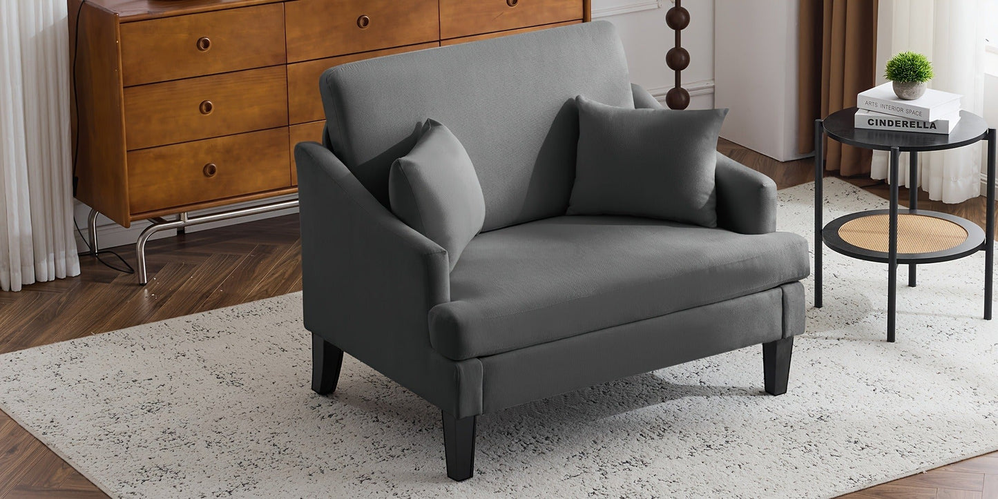33.5-Inch Oversized Accent Chair with Memory Foam, Bedroom Reading Chair for Living Room detail image - detail view 31