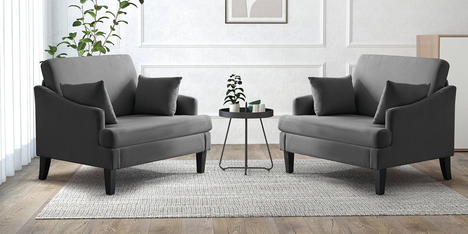 33.5-Inch Oversized Accent Chair with Memory Foam, Bedroom Reading Chair for Living Room detail image - detail view 33