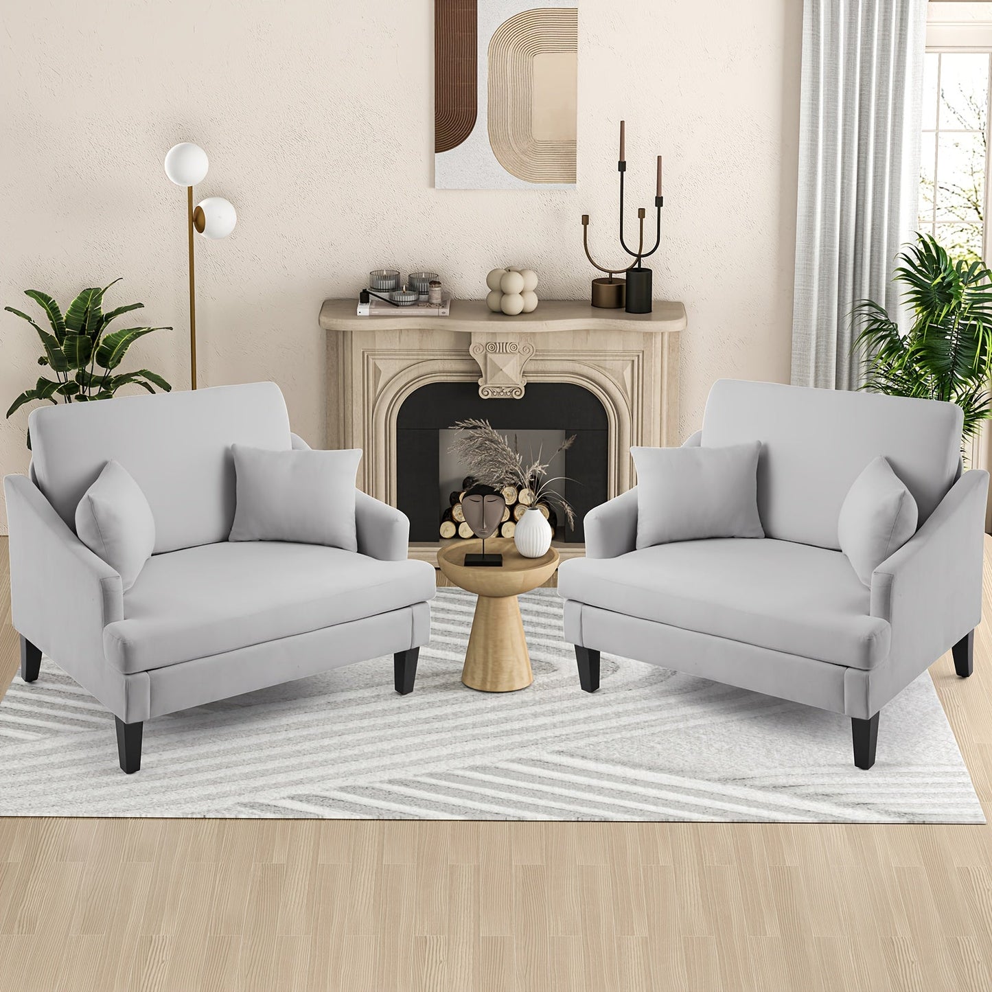 Accent Chair shown in the Light Grey, Set Of 2 option