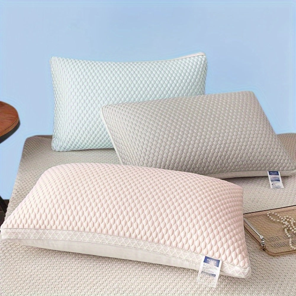 Two-Piece Rectangular Bed Pillow Set in Blue, Gray, Pink or Indigo with Pictured 80 x 50 cm Size