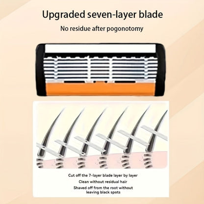 Men's Safety Razor Set 72 Blades 2 Non-Slip Handles Progressive Classic Style Painless Shaving Kit – Close Shave Replacement Blade Razor for Daily Face Neck Grooming, Birthday Father's Day Gift for Him