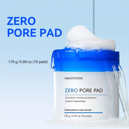 Exfoliating Cleansing Pads with Hyaluronic Acid & Rose Water 70 Count - Dual-Texture Deep Pore Cleansing Moisturizing Wipes Camellia Extract All Skin Types Women Daily Skincare