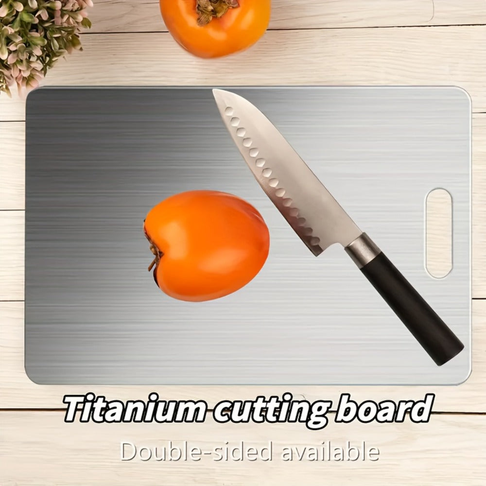 Cutting Board Three-Piece Stainless Steel Set with Rounded Corners, Carry Handles and Three Sizes