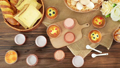 300-Piece Woodland Animal Paper Cupcake Liner Set with Woodgrain Print for Parties and Holiday Baking
