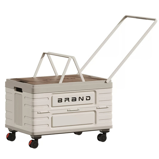 Collapsible Storage Bin with Lid and Handle 7.93Gal Foldable Plastic Crate Stackable Portable Tote Box for Camping Fishing Car RV Office Home Garage