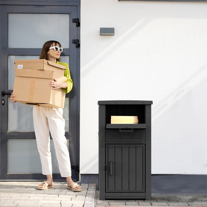 Lockable Outdoor Storage Box weather-ready Package Delivery Porch with 2 Exact Source Checkout Options