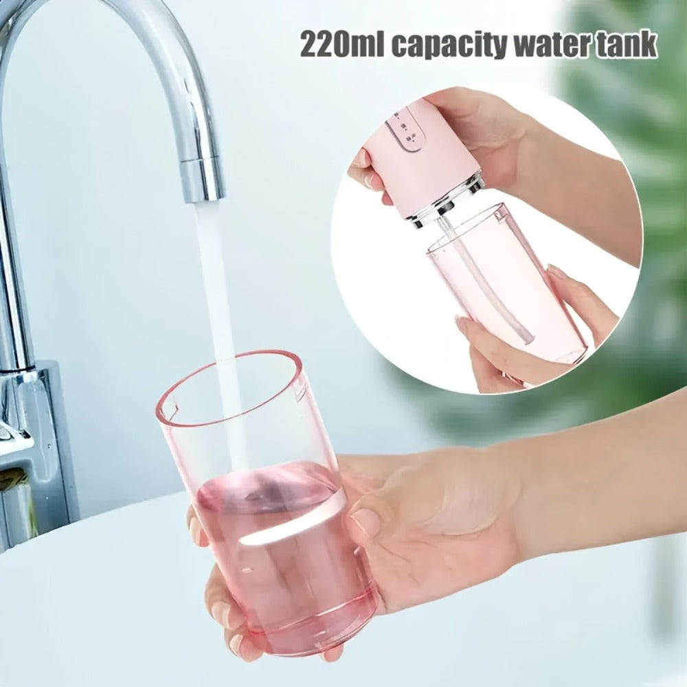 Electric Oral Irrigator Water Flosser with 360° Rotating Nozzle & Precision Pressure Control — Deep Cleans Teeth & Gums, Replaceable Heads, USB Rechargeable, 4 Colors, Home & Travel