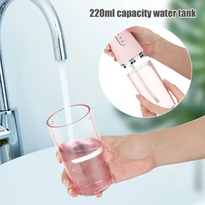 Electric Oral Irrigator Water Flosser with 360° Rotating Nozzle & Precision Pressure Control — Deep Cleans Teeth & Gums, Replaceable Heads, USB Rechargeable, 4 Colors, Home & Travel