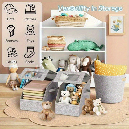 Stackable Baseball Cap Storage Box with Clear Viewing Window – Hat Organizer for Closet Holds Up to 30 Caps, Space-Saving Design for Hats, Underwear, Socks & Toys – For Men & Women (2 or 4 Pack)
