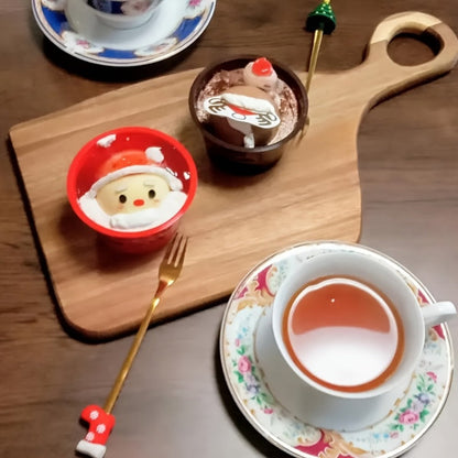 Cutting Board Two-Piece Acacia Wood Set with Loop Handles, Two Sizes and Reversible Flat Surfaces