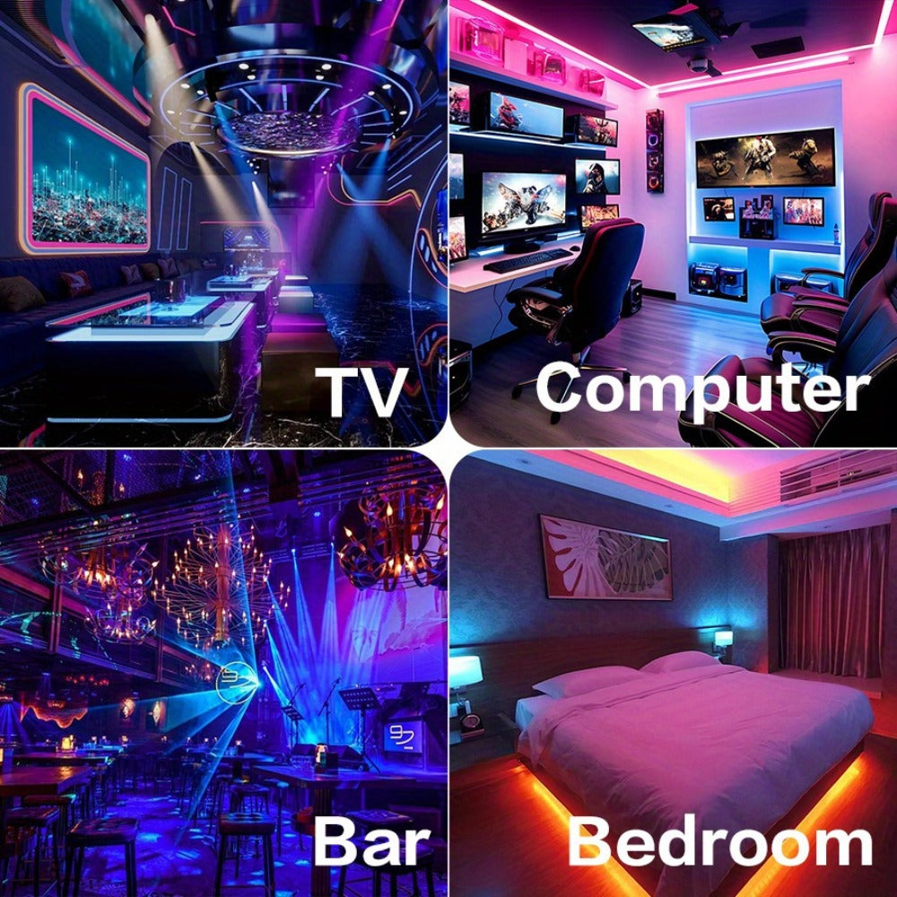 IR Remote LED Strip Lights with Music Sync & DIY Mode - RGB Color Changing Gradient Breathing Flashing for a Home Lash Beauty Routine