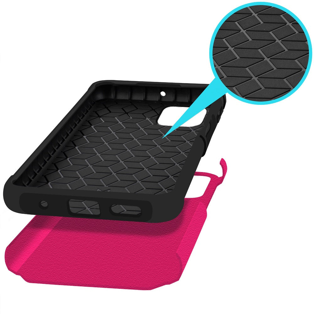 Revvl 7 5G Case Heavy Duty Dual Layer Shockproof with Magnetic Support – Hybrid Hard PC TPU Drop Protection Cover for T-Mobile Revvl 7 5G with Raised Bezels & Precise Cutouts