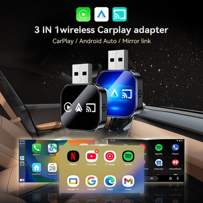 Plug & Play Wireless CarPlay & Android Auto Converter – Mirror Projection, 5GHz WiFi Auto-Connect, Aluminum Alloy, Fits 98% OEM Wired CarPlay Models, iPhone & Android (No Battery)