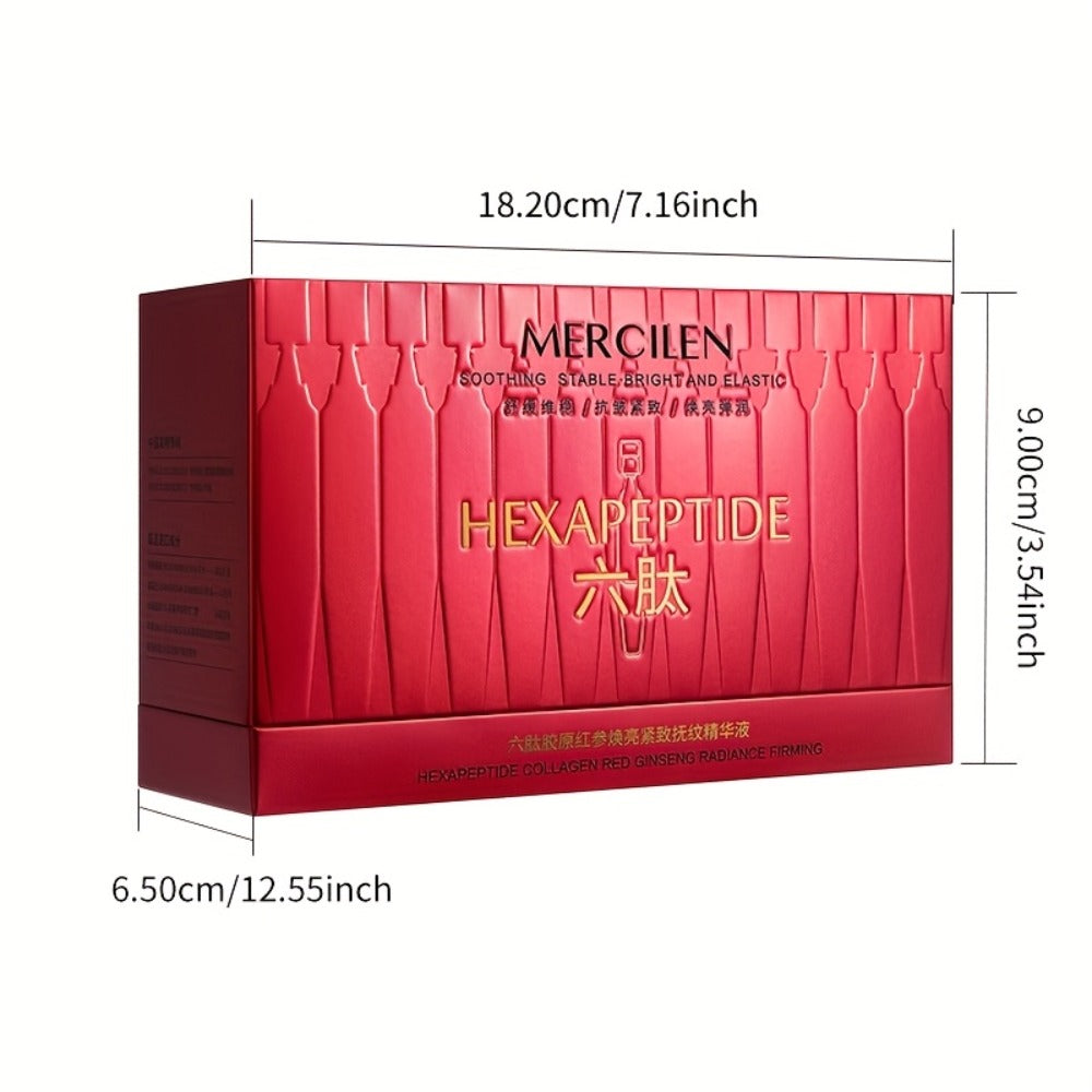 Face Serum Mercilen Red Ginseng 6-Peptide Collagen Ampoule Box with 30 Individually Packed Portions