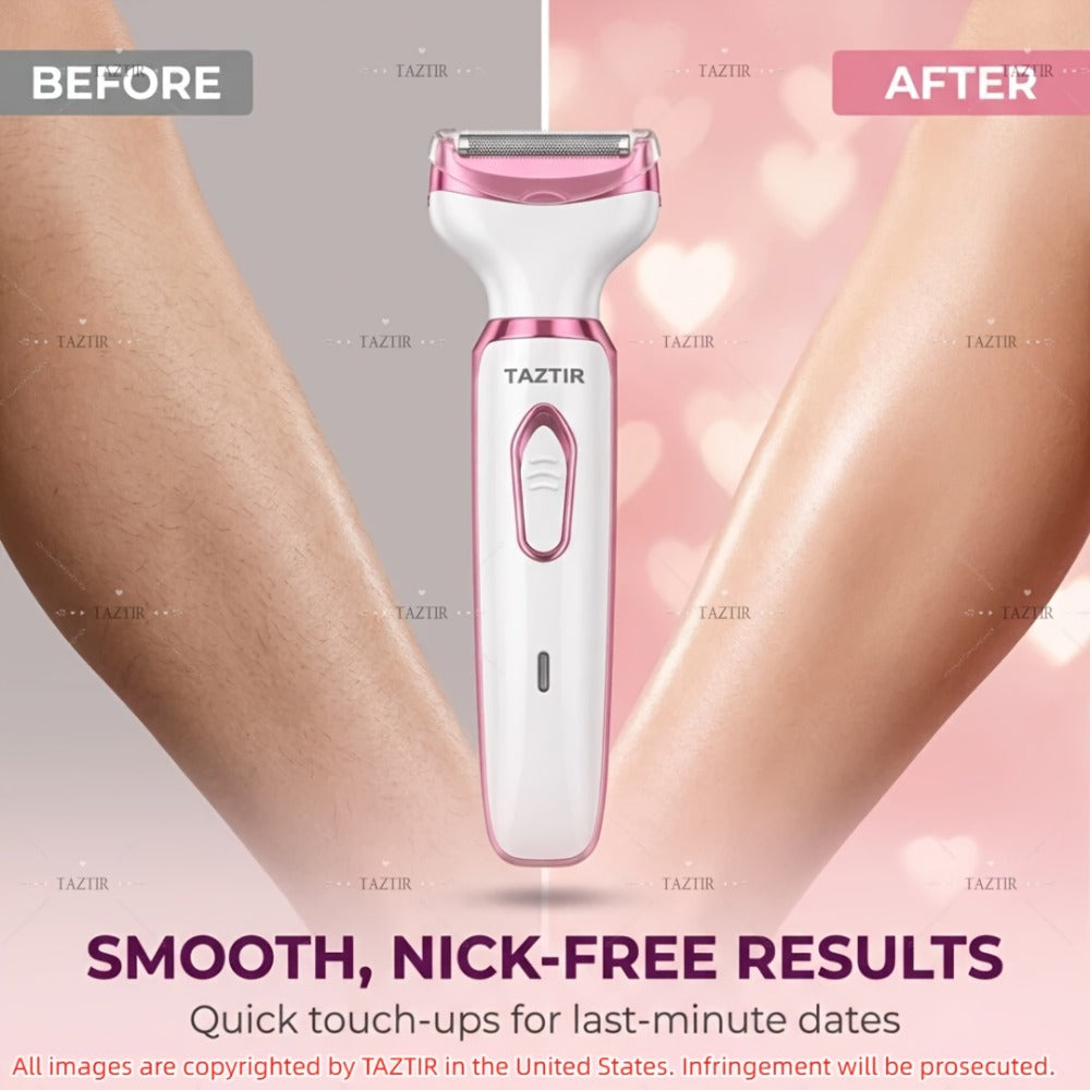 4-in-1 Electric Shaver for Women Rechargeable Wet & Dry Painless – Face Nose Legs Underarm Bikini Trimmer Portable Cordless Grooming Kit, Luxury Gift Set Options for Her