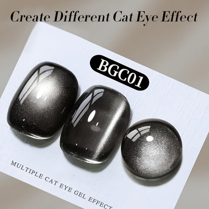 Gel Nail Polish in 10ml Black Magnetic Cat-Eye with Glass-Bead Shimmer, BGC01 or MY49 for Shimmer Art