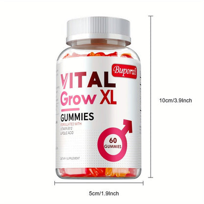 Dietary Supplement Gummies with Buporai Label, Apple Cider Vinegar, Mineral Blend and 60 Count