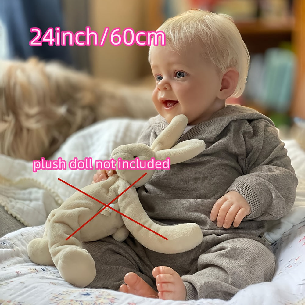 Reborn Doll, 24-Inch Cloth-Body Figure with Vinyl Head and Limbs, Hand-Rooted Hair and Gift Set