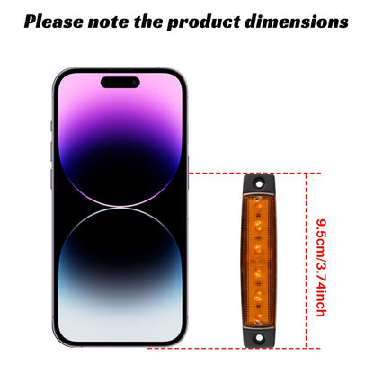 LED Side Marker Lights 30-Pack – 3.8" 6-LED Indicator Lamps for Car, Truck, Trailer & Bus, 12V Multi-Color