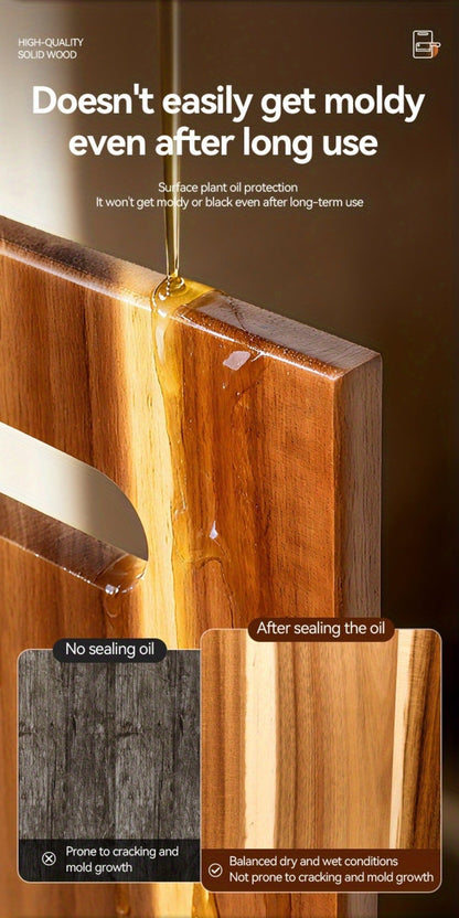 Thirty-Six-by-Twelve-Inch Rectangular Charcuterie Serving Board with Two Stands and Side Handles
