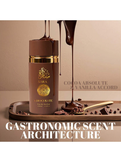 Women's Perfume Sarah Chocolate Gourmand Eau de Parfum — Long Lasting Sweet Floral Fragrance 3.4 oz | Cocoa, Vanilla & Amber | Romantic Gift for Her