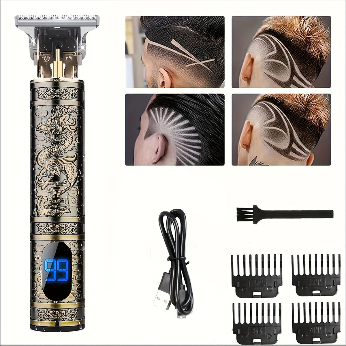 Vintage Bronze LCD Lighter - Novelty Antique Style Windproof Lighter with Dragon Skull Buddha for Entryways, Bedrooms and Living Spaces