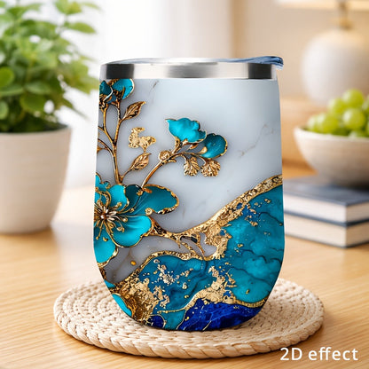 Insulated Stainless Steel Travel Mug with Leak-Proof Lid, Double-Walled Vacuum Tumbler Reusable Coffee Cup for Hot & Cold Drinks, Unique Design Travel Cup for Outdoor School Office Gift