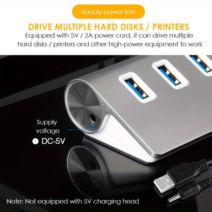 7-Port USB 3.0 Hub 5Gbps Data Splitter for Office, PC, Laptop, MacBook – High-Speed USB Expander with Individual Port Extension, Plug and Play, No Driver Needed