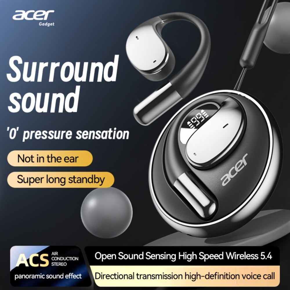 Acer TWS Wireless Earbuds Hook Design Low Latency Gaming 2025 New for Bedside Audio, Alarms and Room Entertainment