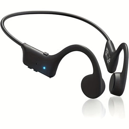 Black Open-Ear Wireless Sports Headset with Behind-the-Neck Band and Single Checkout Option