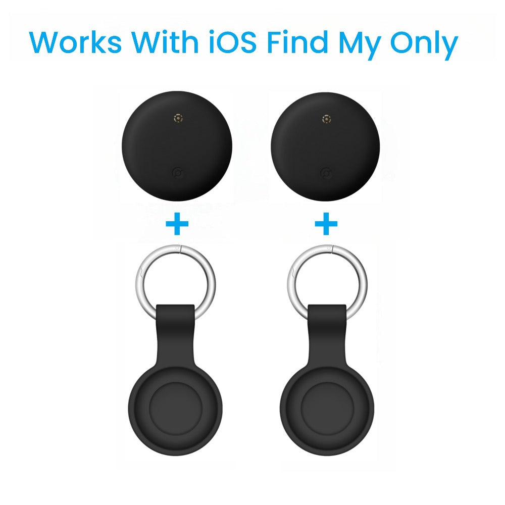 Apple Find My Tracker 2 Pack AirTag-Size Bluetooth Key Finder with Keychain Holder, Anti-Lost Locator for Keys Pets Bags Luggage