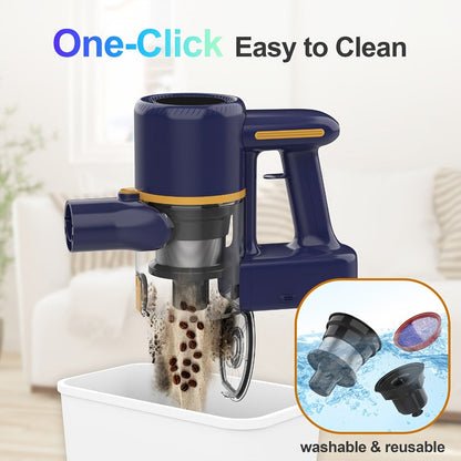 Stick and Handheld Vacuum Cleaner with LED Floor Head, Straight or 180-Degree Foldable Tube Options