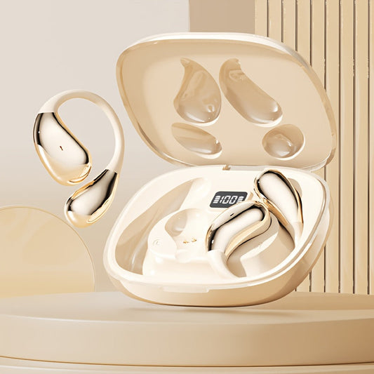 Wireless Earbuds Eloriorz Open-Ear Hooks with Bluetooth 5.3, 100-Hour Standby and LED Display