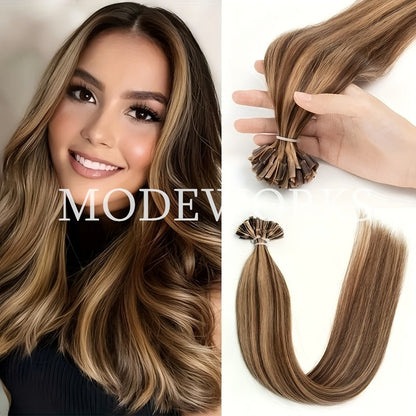 U-Tip Wavy Hair Extensions in 12, 14, 16, 18 or 20 Inch Lengths and 11 Protected Color Labels