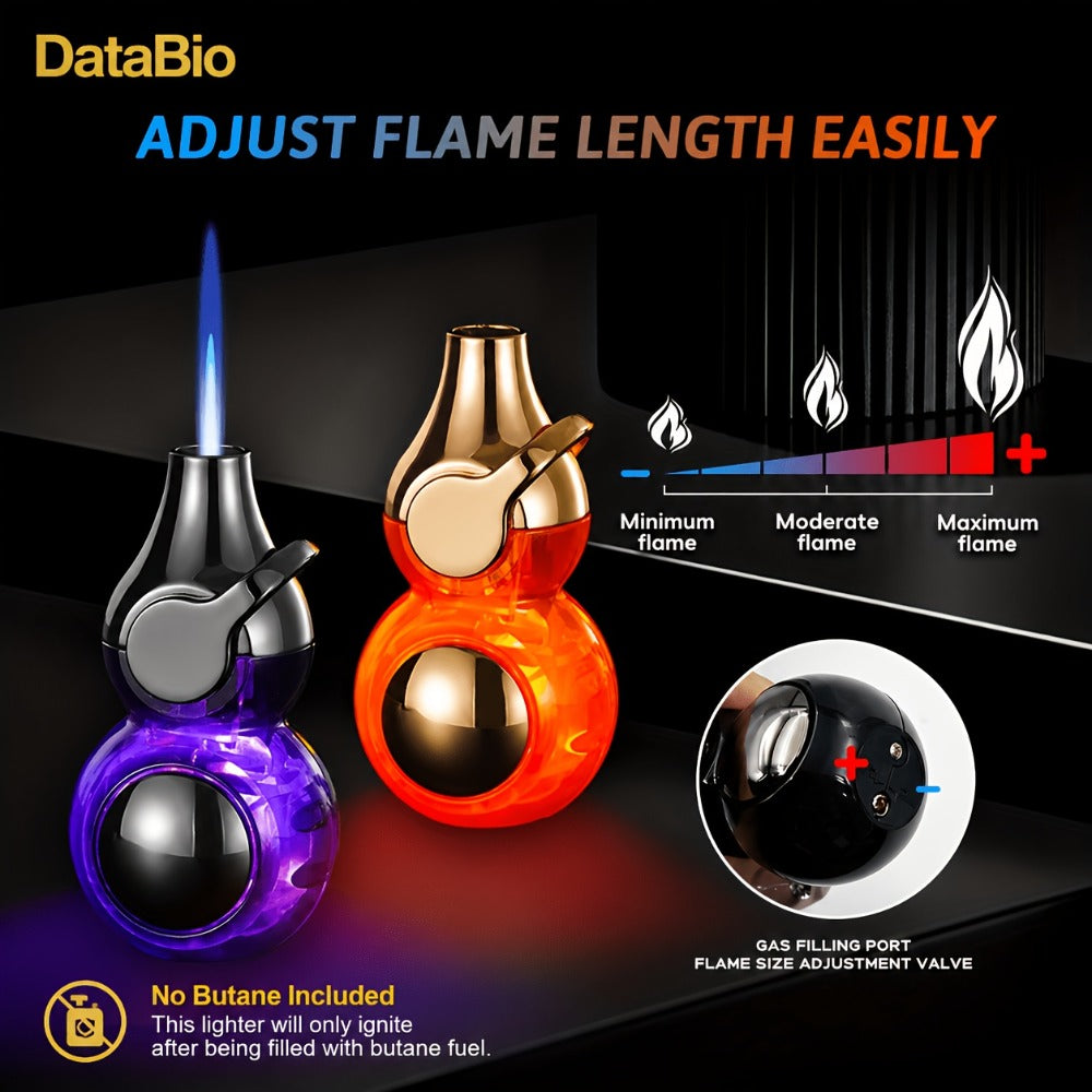 Orb-Design Torch Lighter with Auxiliary Light, Top Rocker Control and Three Body Color Options