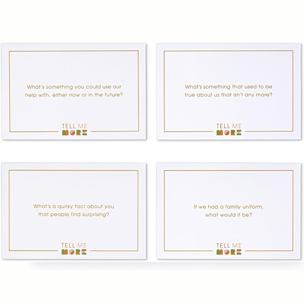 Tell Me More Conversation Card Game – 52 Deep Connection Question Cards for Couples, Family & Friends, Fun Conversation Starters for Game Night, Dinner & Intergenerational Gatherings