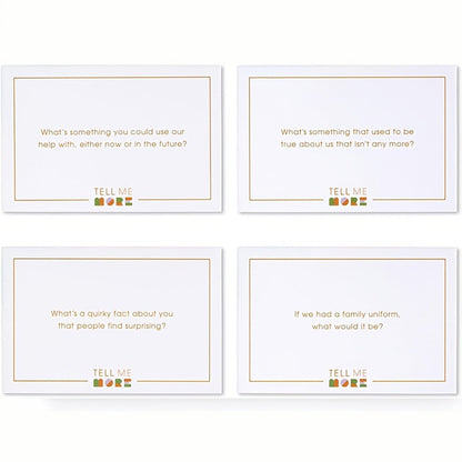 Tell Me More Conversation Card Game – 52 Deep Connection Question Cards for Couples, Family & Friends, Fun Conversation Starters for Game Night, Dinner & Intergenerational Gatherings