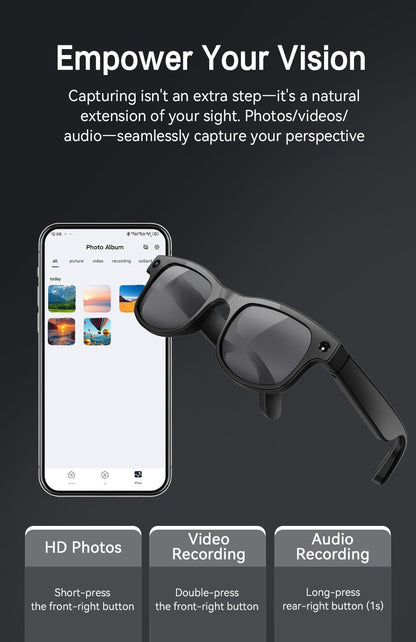 AI Smart Glasses HD Video Recording 8MP Camera - AI Object Recognition, Real-Time Translation, Touch Control, Bluetooth Calls & Music, Wearable Tech for Travel Outdoor 2026