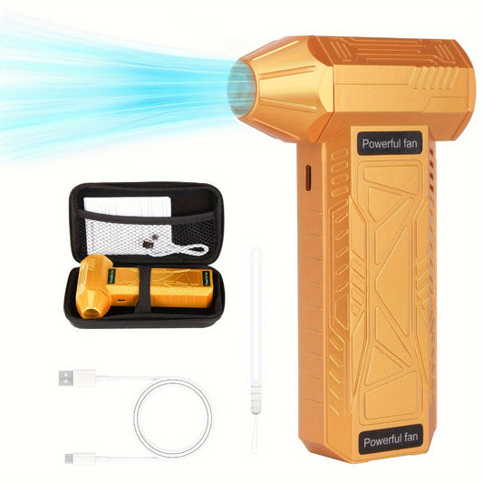130000 RPM USB Turbo Fan Cleaner – Portable Handheld Electric Air Blower for Car Detailing, Dust Removal, Snow Clearing & BBQ Fire Starter, Cordless Rechargeable, Multi-Color
